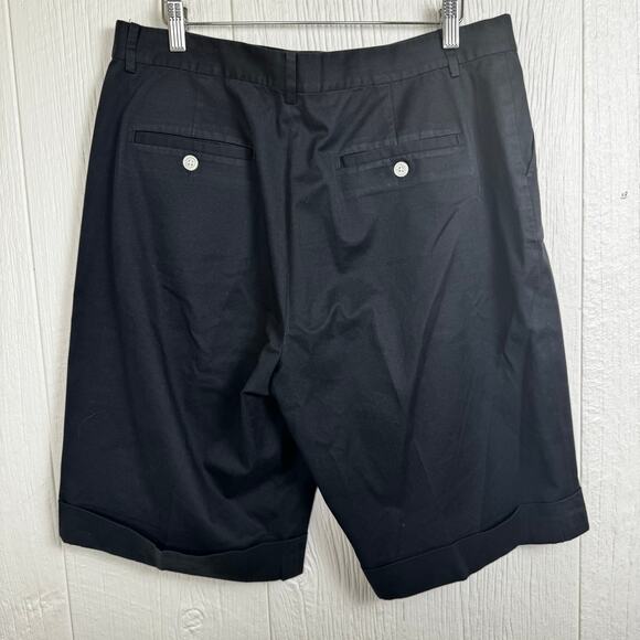 Lauren Ralph Lauren Active Black Bermuda Shorts Size 14 High Rise Flat Front - Picture 7 of 13